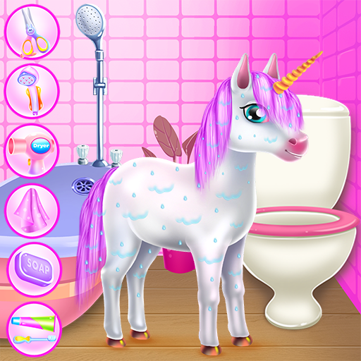 Cute Unicorn Caring & Dressup