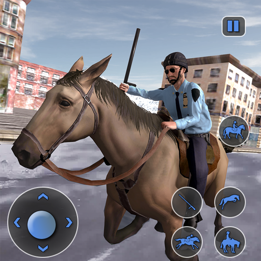 caballo policía perseguir 3D