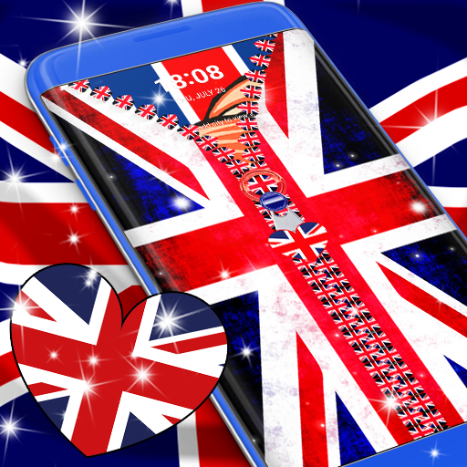 UK Flag Zipper Lock Screen