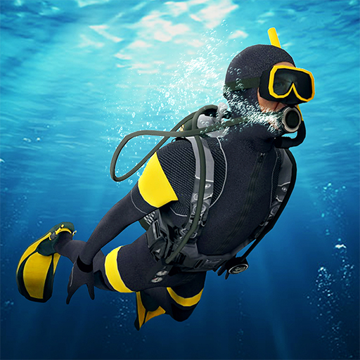 Scuba diver swimming treasure